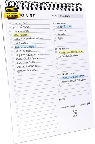 List notepad with - list, notepad: