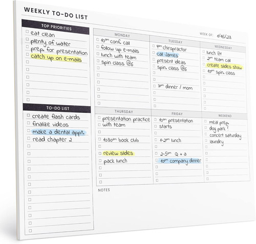 Weekly planner pad - pad:, to